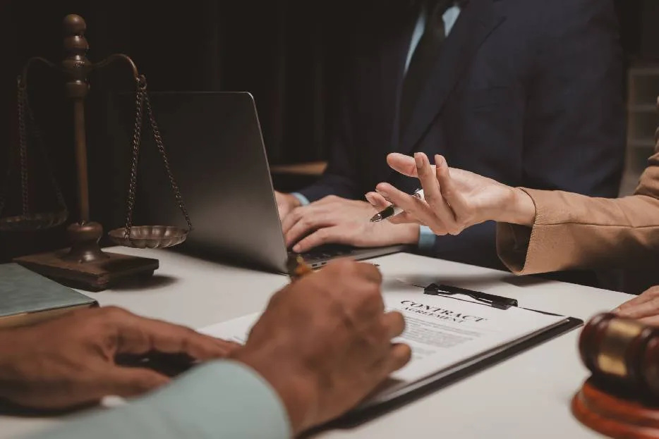 patent lawyers working on a patent application